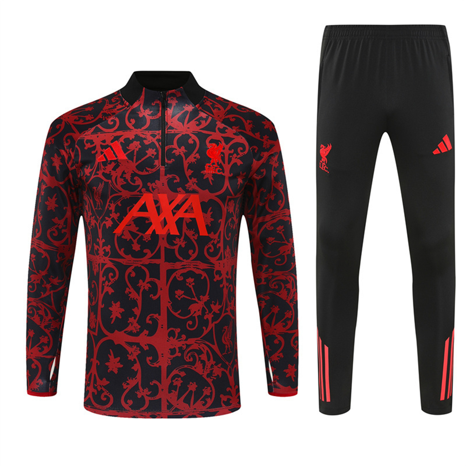 Liver.pool 25-26 Long Sleeve Training Set - Red Camouflage Top & Blsck Pants - SOCCERDEALSHOP