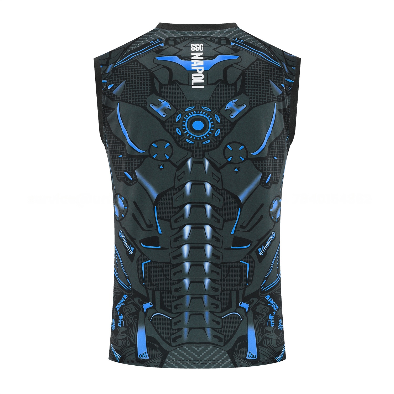 Napoli 25-26 Vest Training Set - Black Mecha Vest & Black Shorts - SOCCERDEALSHOP