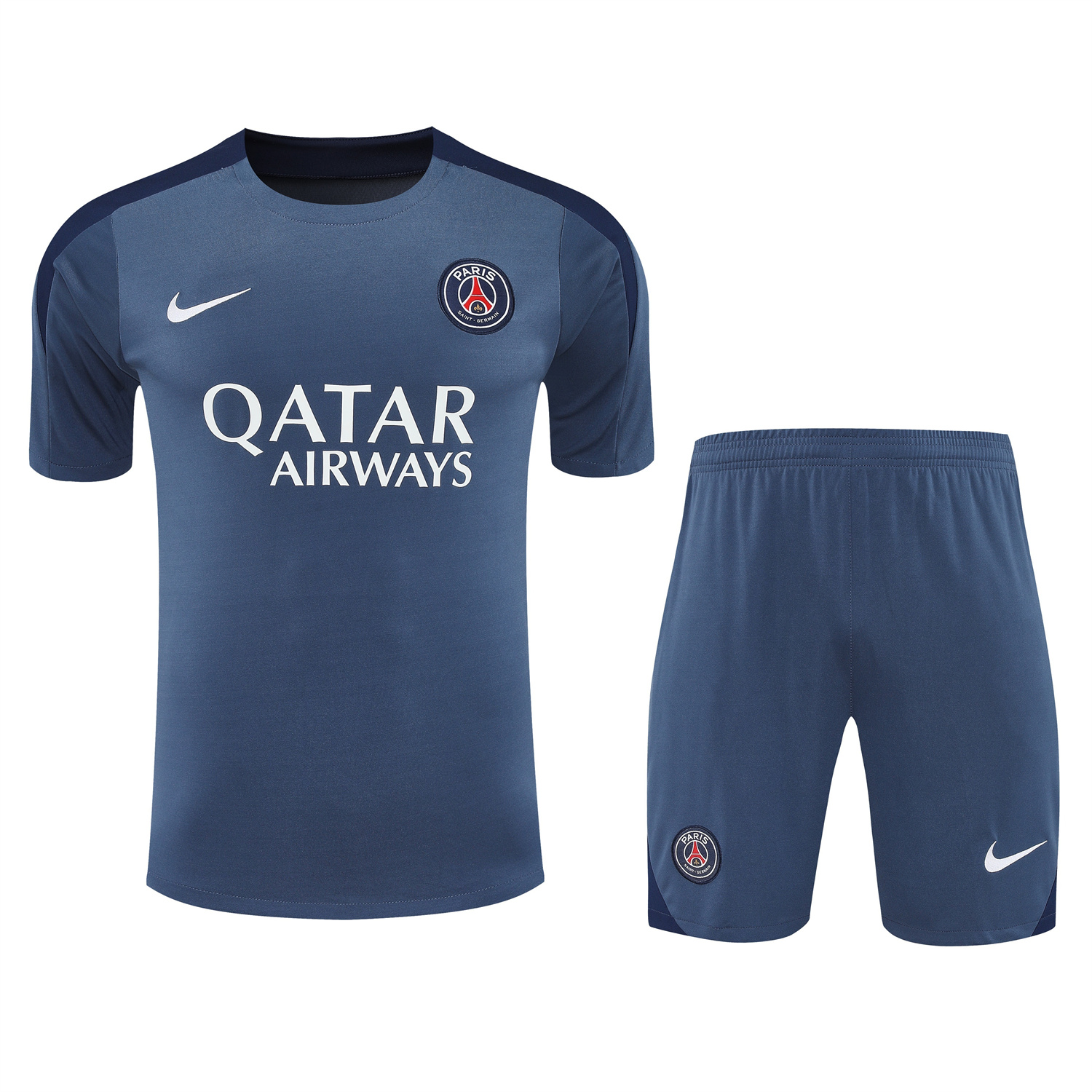 Paris Saint-Germain PSG 25-26 Short-Sleeve Training Set - Deep Blue Top & Deep Blue Shorts - SOCCERDEALSHOP