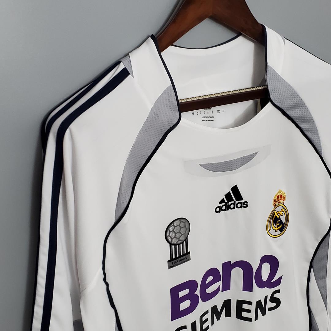 Retro Real Madrid 06-07 Home Long Sleeve Jersey - SOCCERDEALSHOP