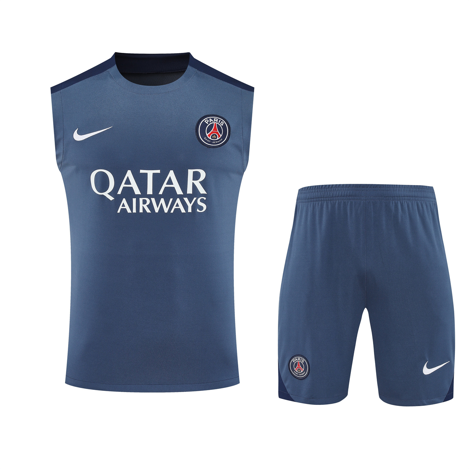 Paris Saint-Germain PSG 25-26 Vest Training Set - Deep Blue Vest & Deep Blue Shorts - SOCCERDEALSHOP