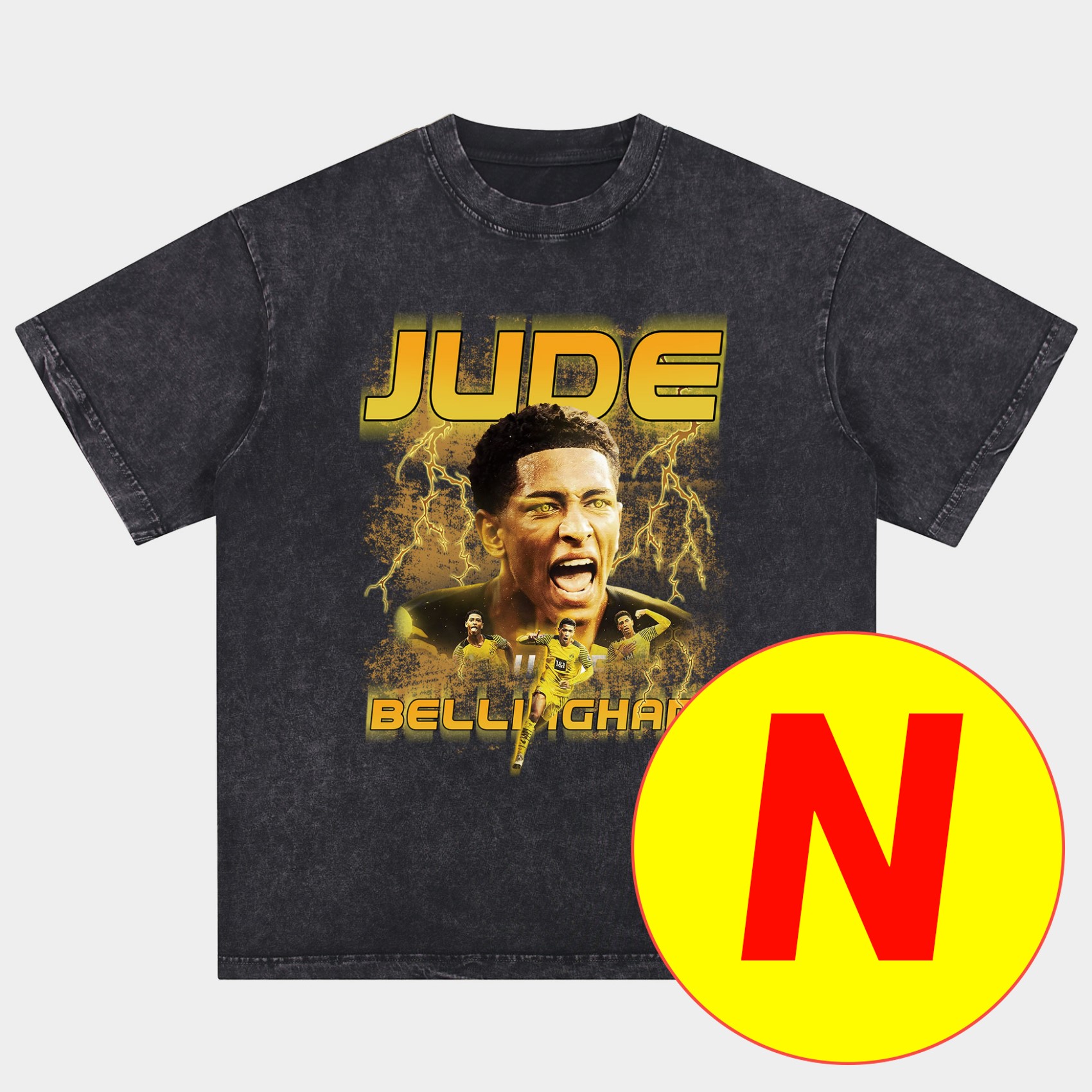 Bellingham Real Madrid England 24-25 25-26 Oversized Washed T-Shirt - SOCCERDEALSHOP