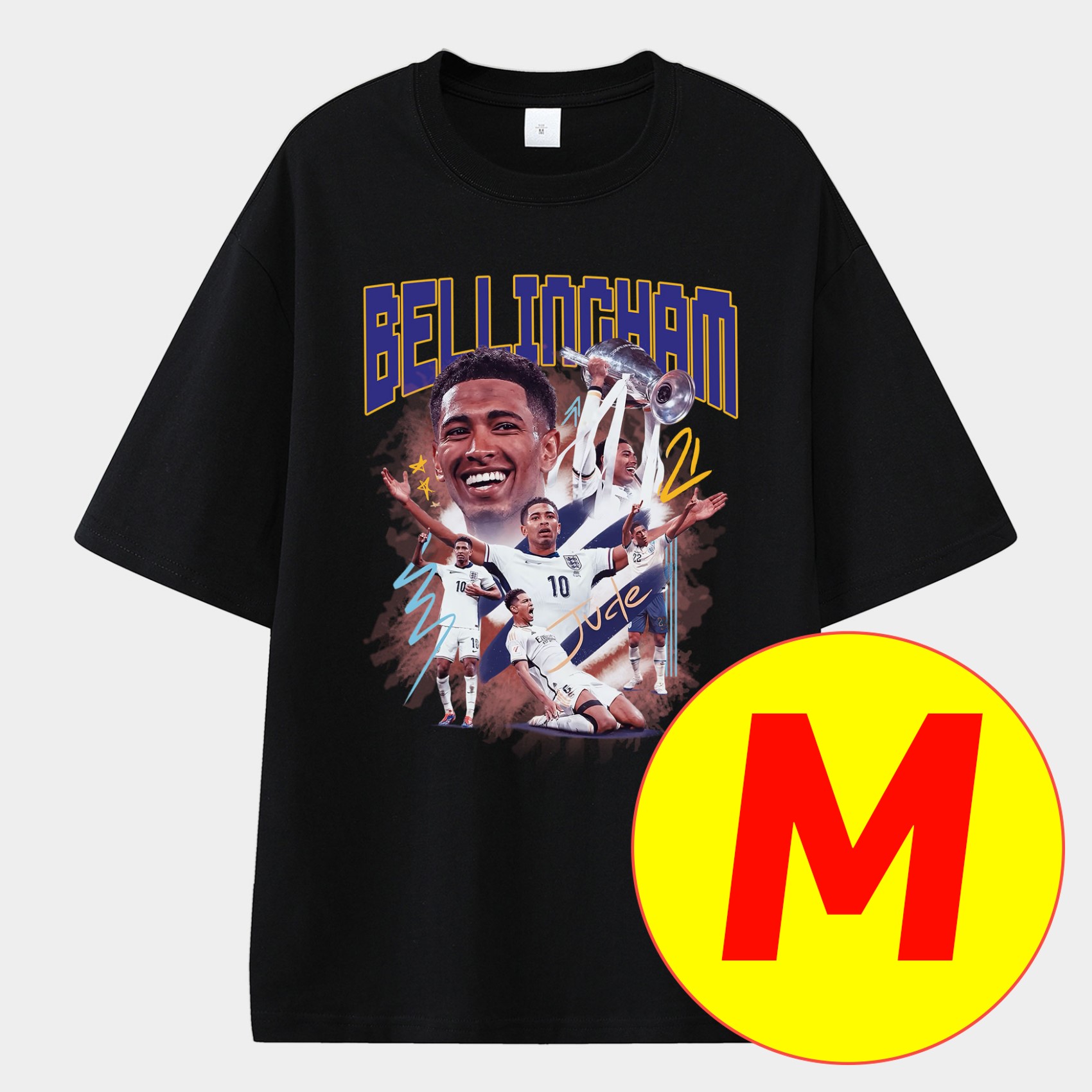 Bellingham Real Madrid England 24-25 25-26 Unisex Pure Cotton T-shirt - SOCCERDEALSHOP