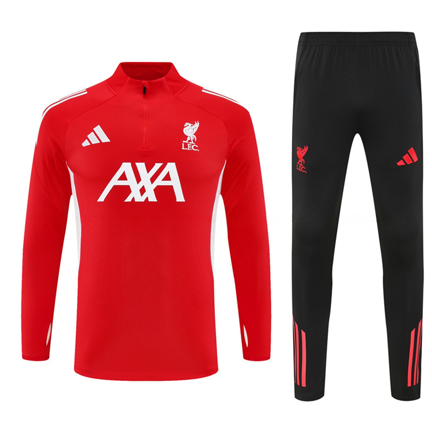 Liver.pool 25-26 Long Sleeve Training Set - Red Top & Black Pants - SOCCERDEALSHOP