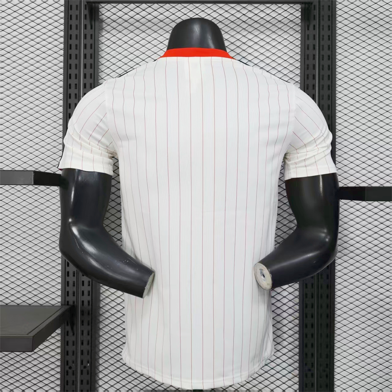 Benfica 25-26 Trefoil Red Lines White Travel Jersey - Player Version - SOCCERDEALSHOP