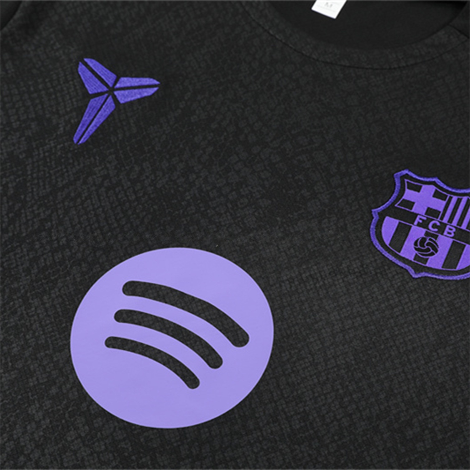 Barcelona 25-26 X KB Short-Sleeve Training Set - Black Blue Top & Black Shorts - SOCCERDEALSHOP