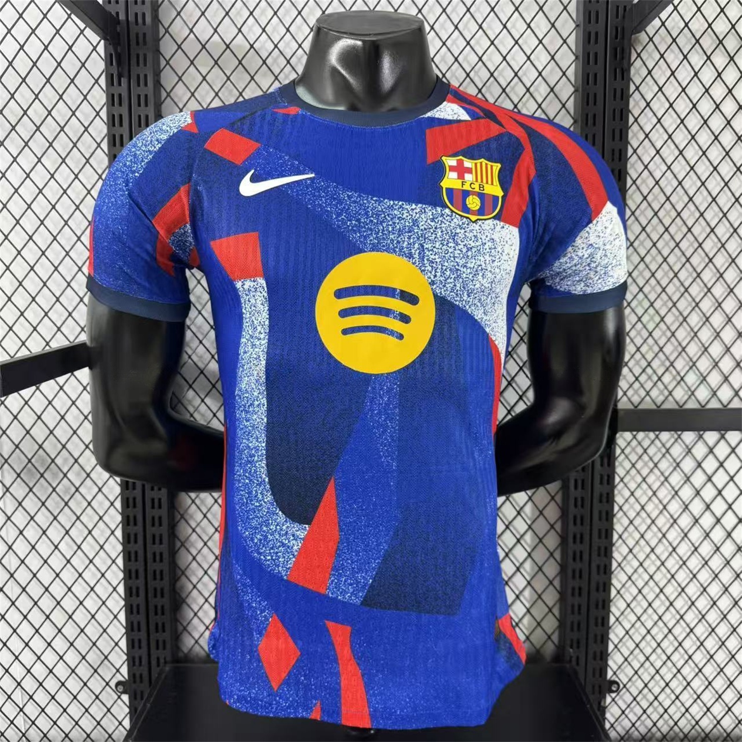 Barcelona 25-26 Blue And Red Pre-Match Jersey - Player Version - SOCCERDEALSHOP