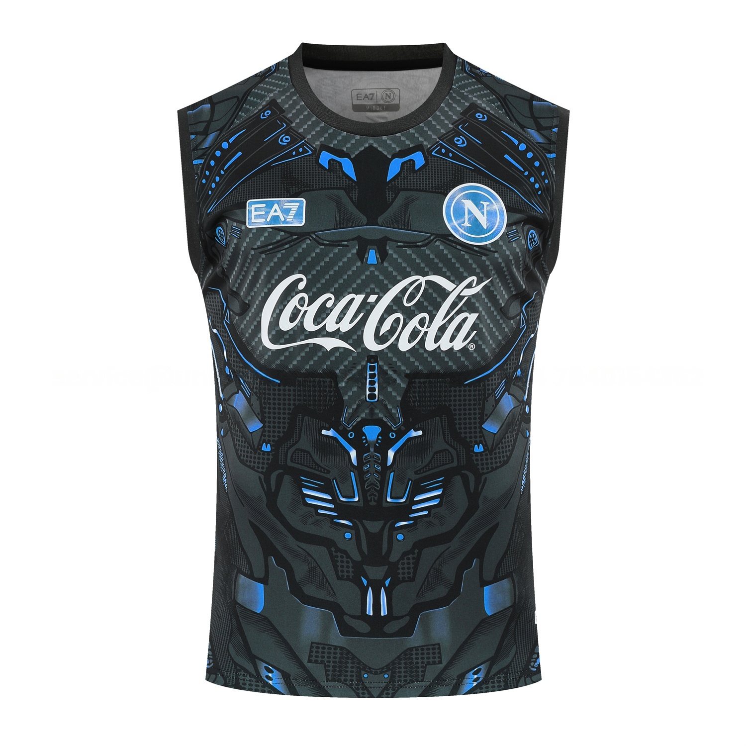 Napoli 25-26 Vest Training Set - Black Mecha Vest & Black Shorts - SOCCERDEALSHOP