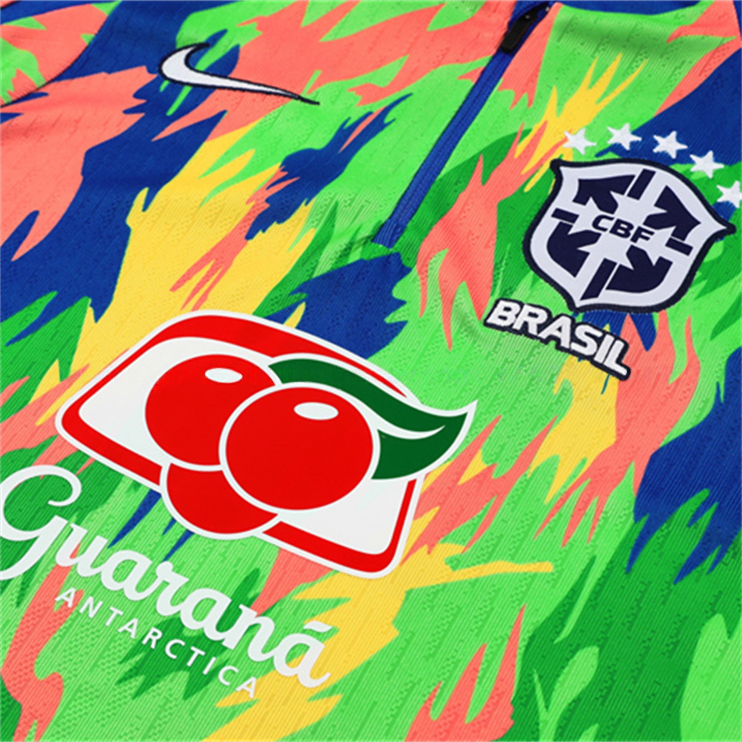 Brazil 25-26 Long Sleeve Training Set - Colorful Camouflage Top & Royal Blue Pants - SOCCERDEALSHOP