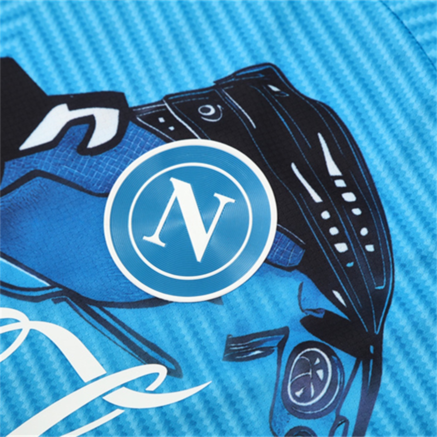 Napoli 25-26 Kids Short-Sleeve Training Set - Blue Mecha Top & Black Shorts - SOCCERDEALSHOP