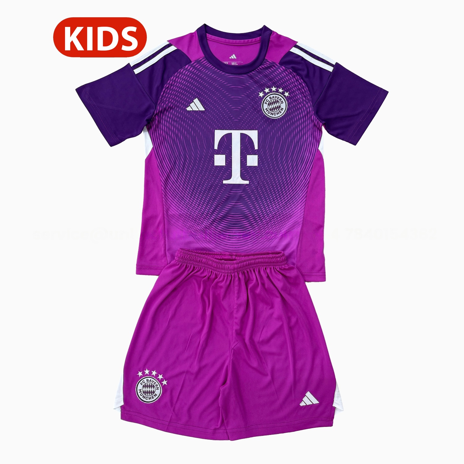Bayern Munich 25-26 Pueple Goalkeeper Kids Kit - SOCCERDEALSHOP