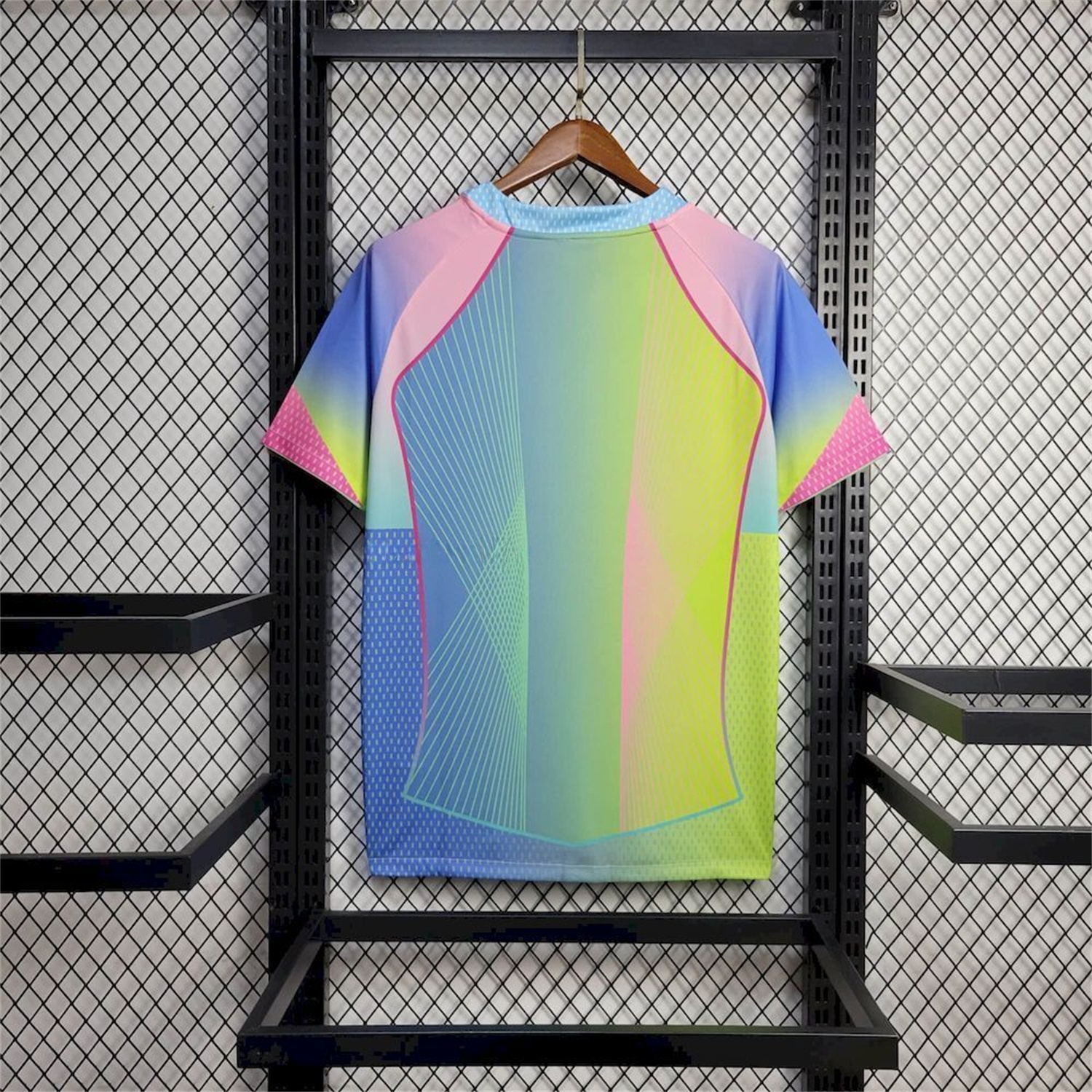 Barcelona 25-26 T90 Pink Lines Green And Blue Gradient Special Jersey - Fans Version - SOCCERDEALSHOP