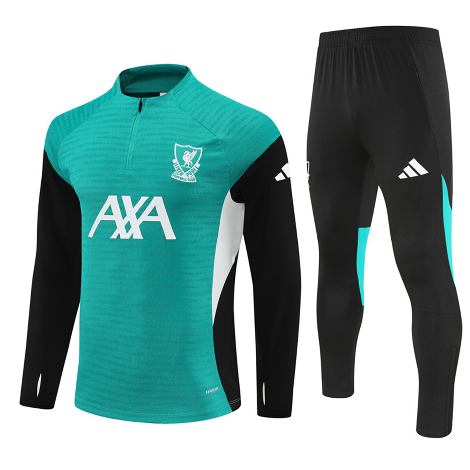 Liver.pool 25-26 Long Sleeve Training Set - Player Version - Green Top and Black Pants - SOCCERDEALSHOP