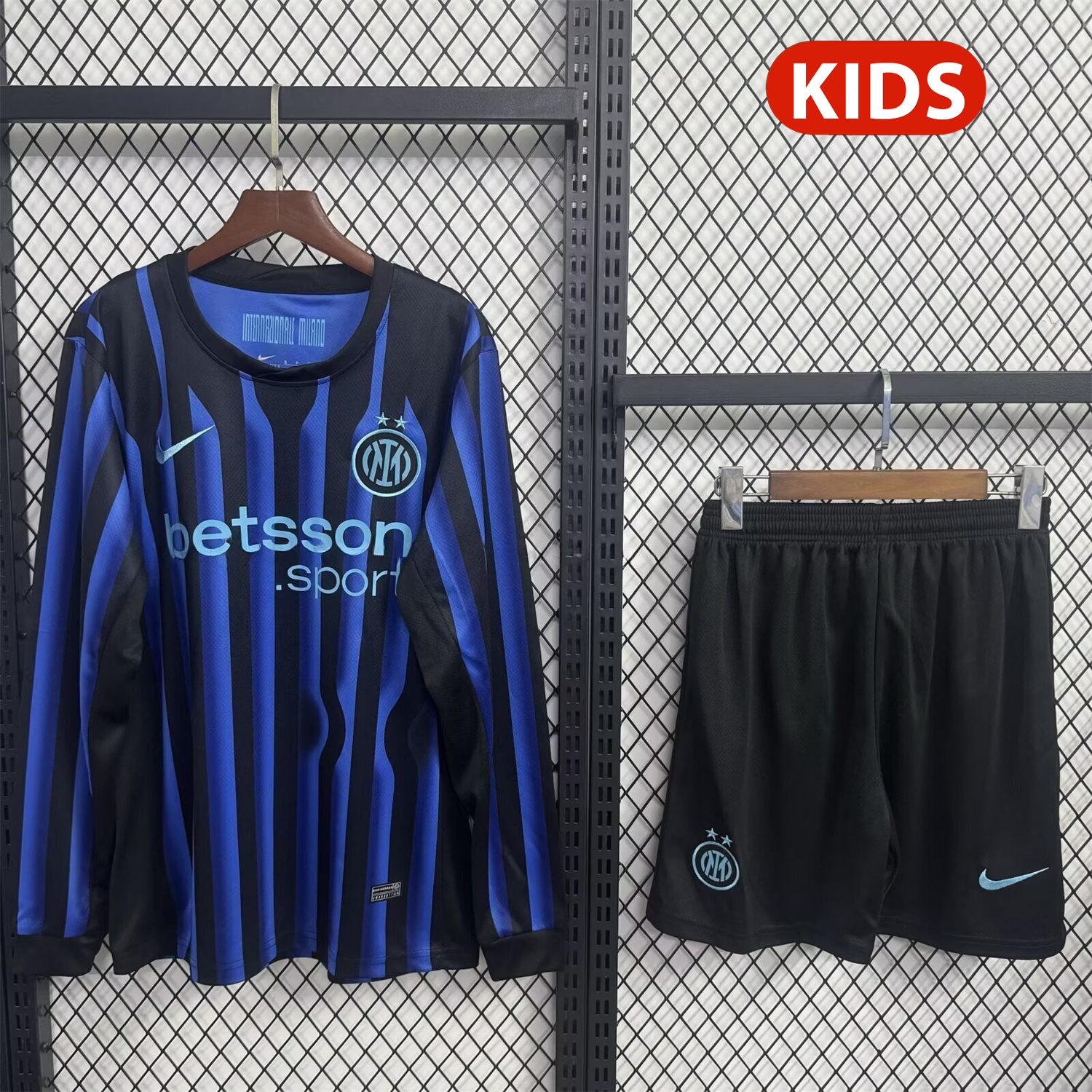 Inter Milan 25-26 Home Long Sleeves Kids Kit - SOCCERDEALSHOP