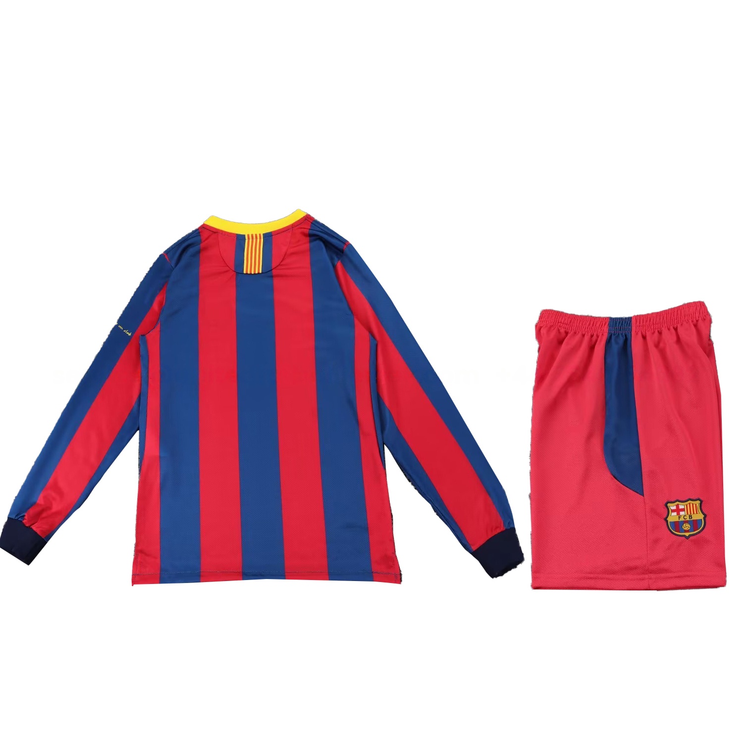 Retro Barcelona 2010-11 Home Long Sleeves Kids Kit - SOCCERDEALSHOP