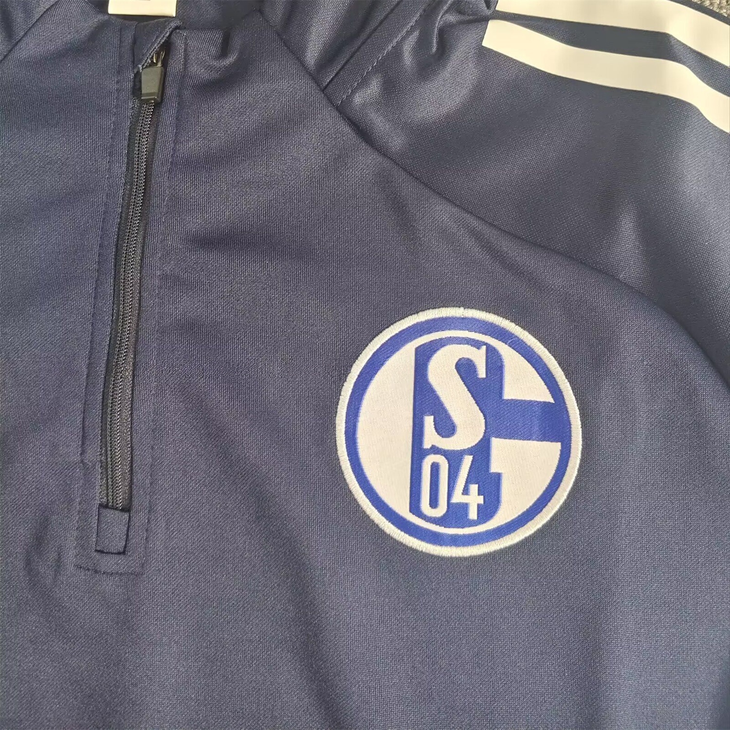 Schalke 04 25-26 Long Sleeve Training Set - Deep Blue Top & Deep Blue Pants - SOCCERDEALSHOP