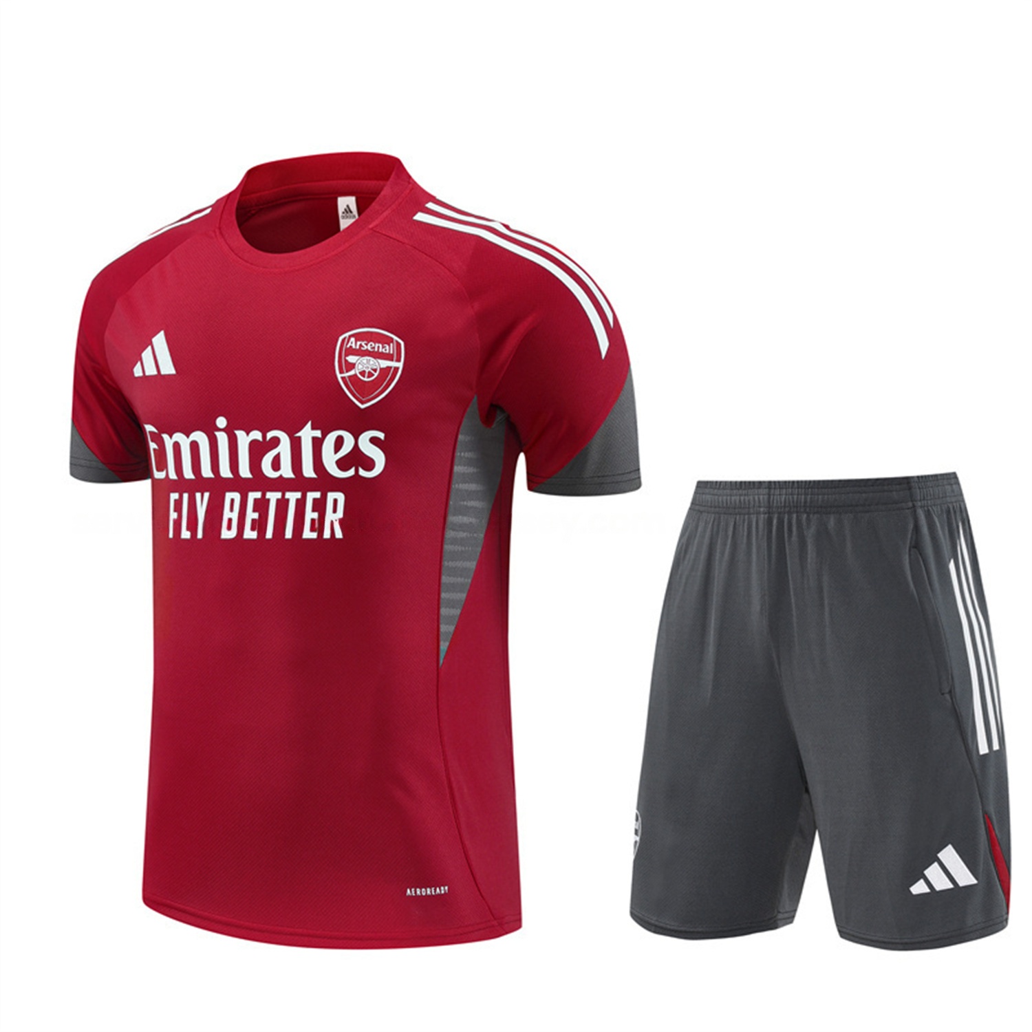Arsenal 25-26 Short-Sleeve Training Set- Red Top & Green Shorts - SOCCERDEALSHOP