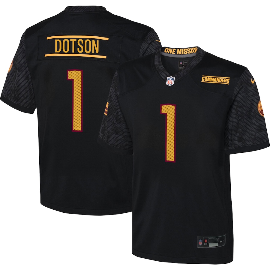 Youth Washington Commanders Jahan Dotson  Black Game Jersey