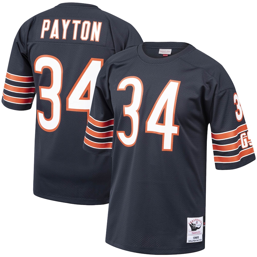 Mens Chicago Bears 1985 Walter Payton  Navy Authentic Throwback Retired Player Jersey