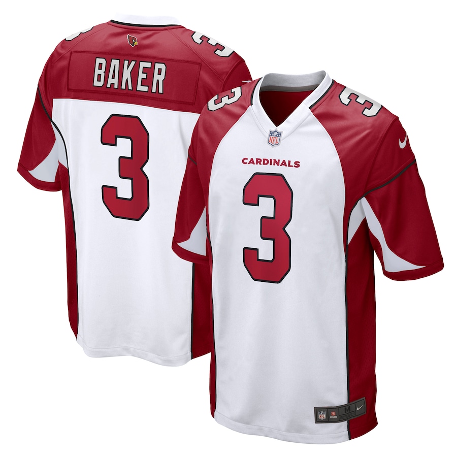 Mens Arizona Cardinals Budda Baker  White Game Jersey