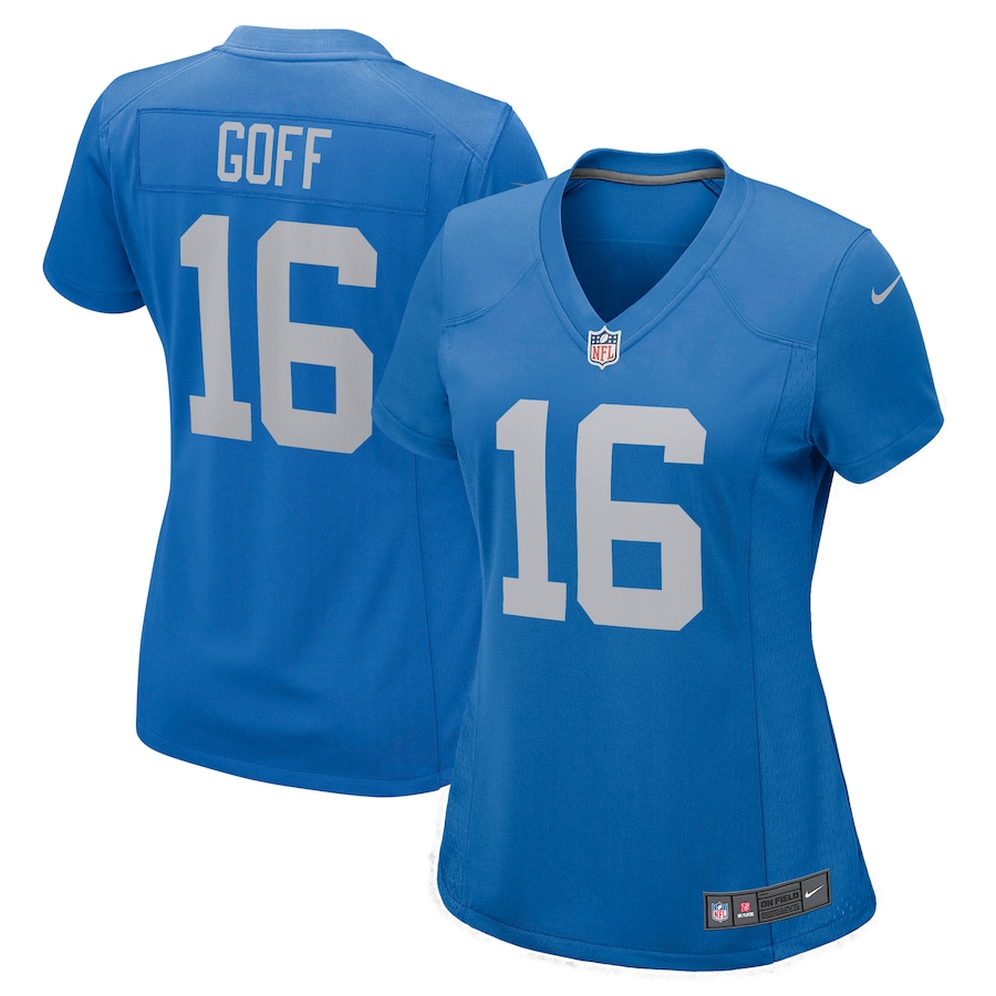 Womens Detroit Lions Jared Goff  Blue Game Player Jersey