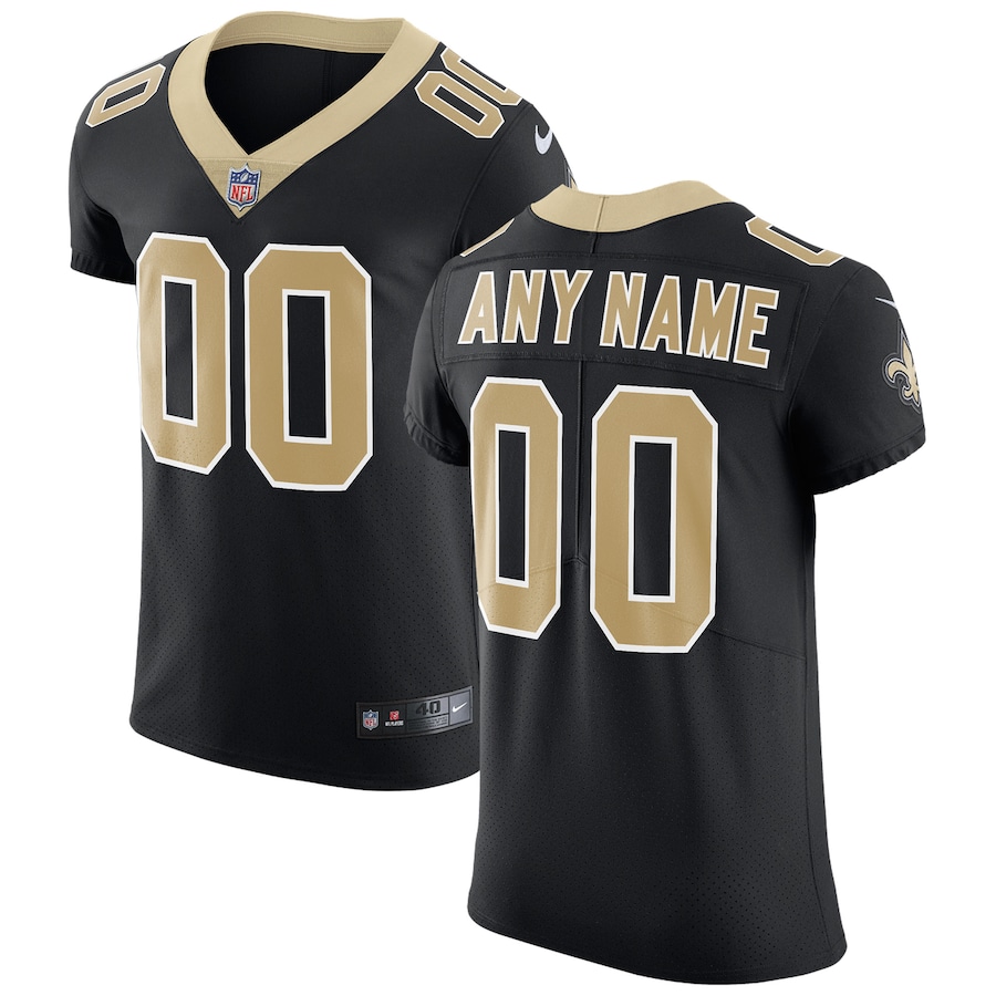Mens New Orleans Saints  Black Vapor Untouchable Custom Elite Jersey