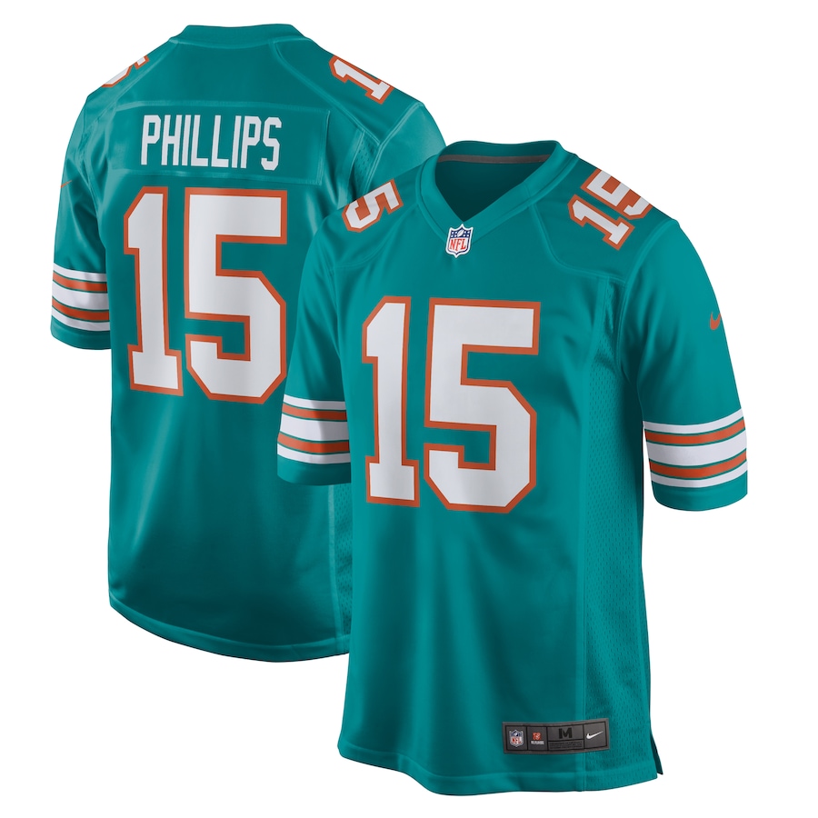 Mens Miami Dolphins Jaelan Phillips  Aqua Alternate Game Jersey