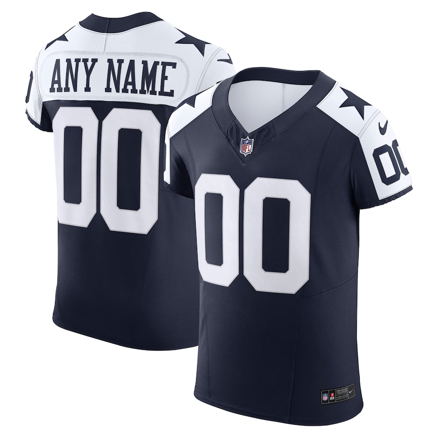 Mens Dallas Cowboys  Navy Vapor F.U.S.E. Elite Custom Jersey