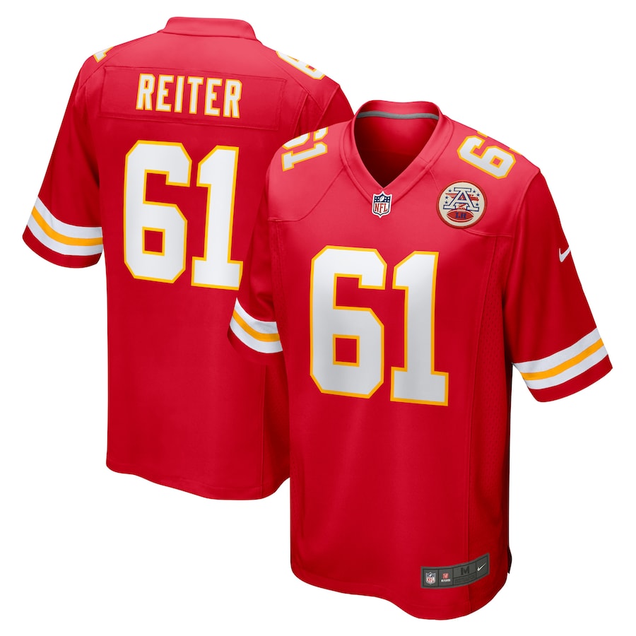 Mens Kansas City Chiefs Austin Reiter  Red Game Player Jersey