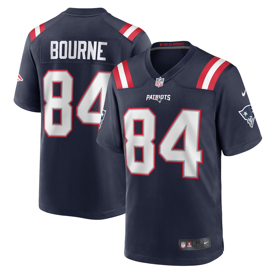 Mens New England Patriots Kendrick Bourne  Navy Game Jersey