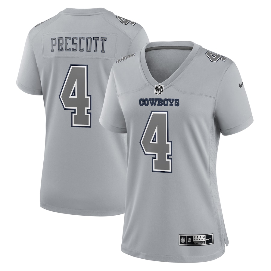 Womens Dallas Cowboys Dak Prescott  Gray Atmosphere Fashion Game Jersey