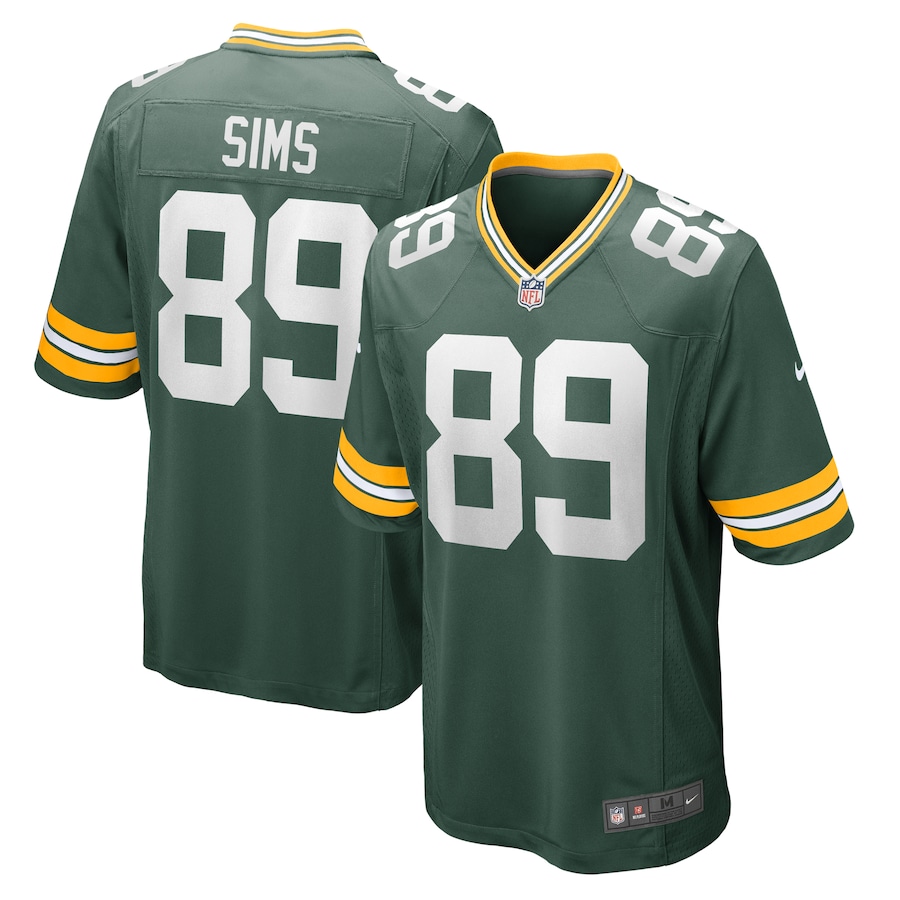 Mens Green Bay Packers Ben Sims   Green Team Game Jersey