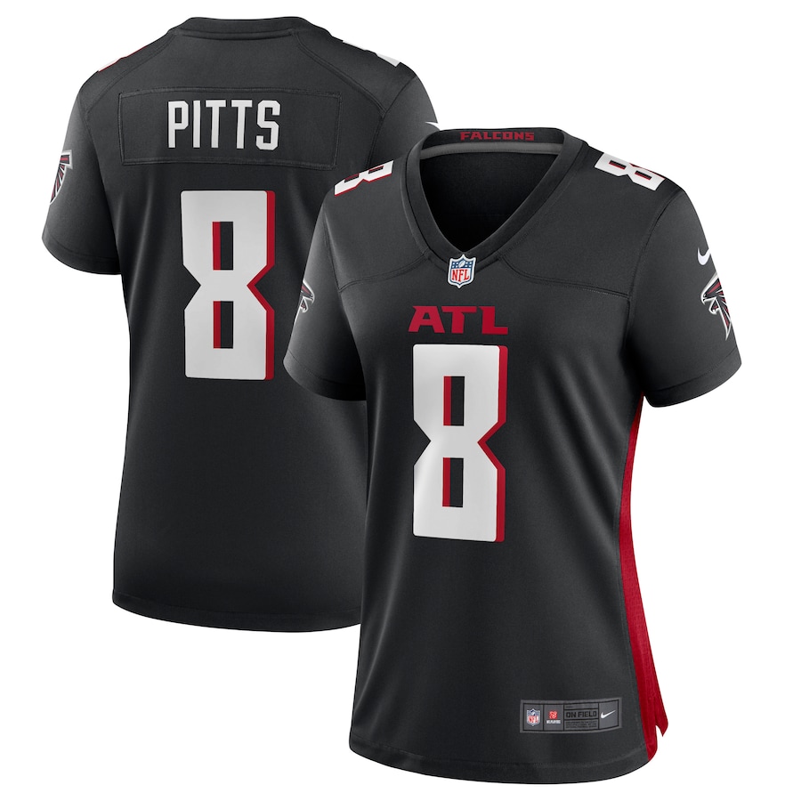 Womens Atlanta Falcons Kyle Pitts  Black 2021  Draft First Round Pick Player Game Jersey