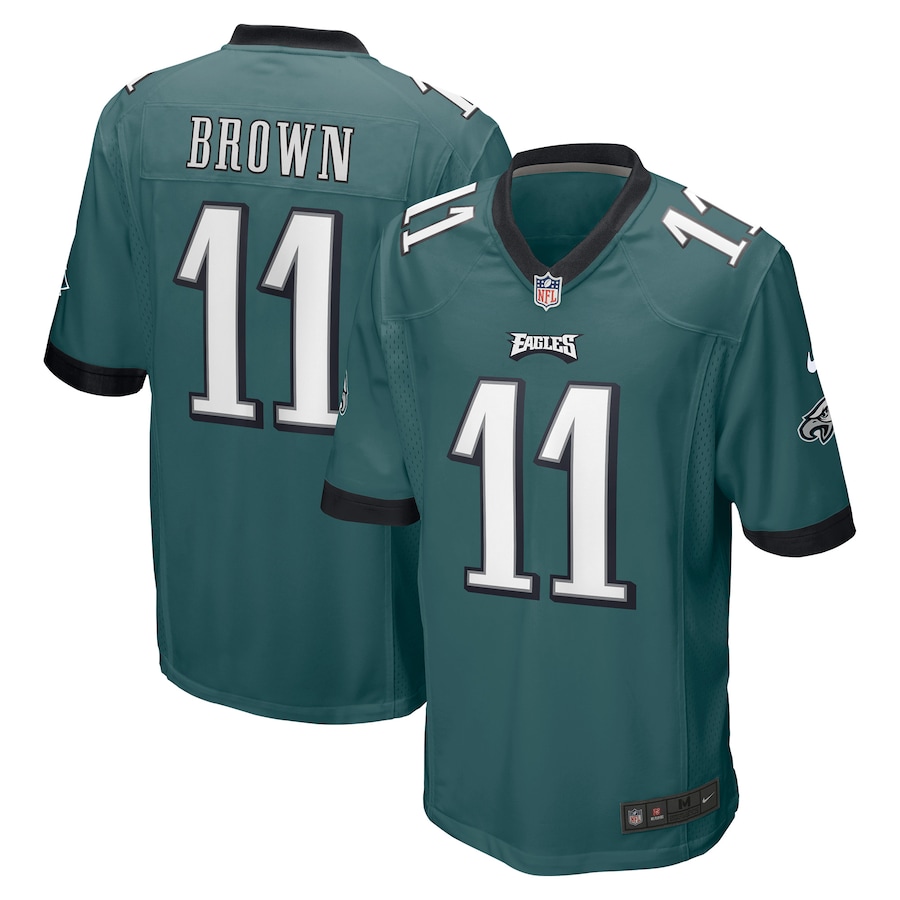 Mens Philadelphia Eagles A.J. Brown  Midnight Green Player Game Jersey