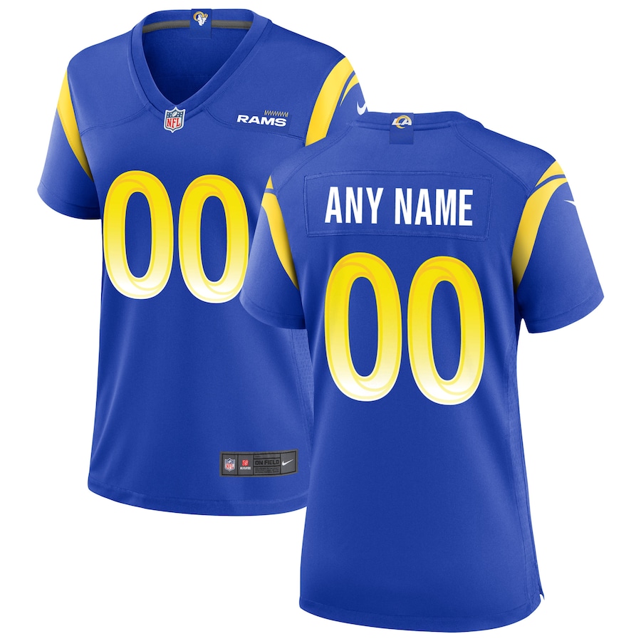 Womens  Los Angeles Rams Royal Custom Game Jersey