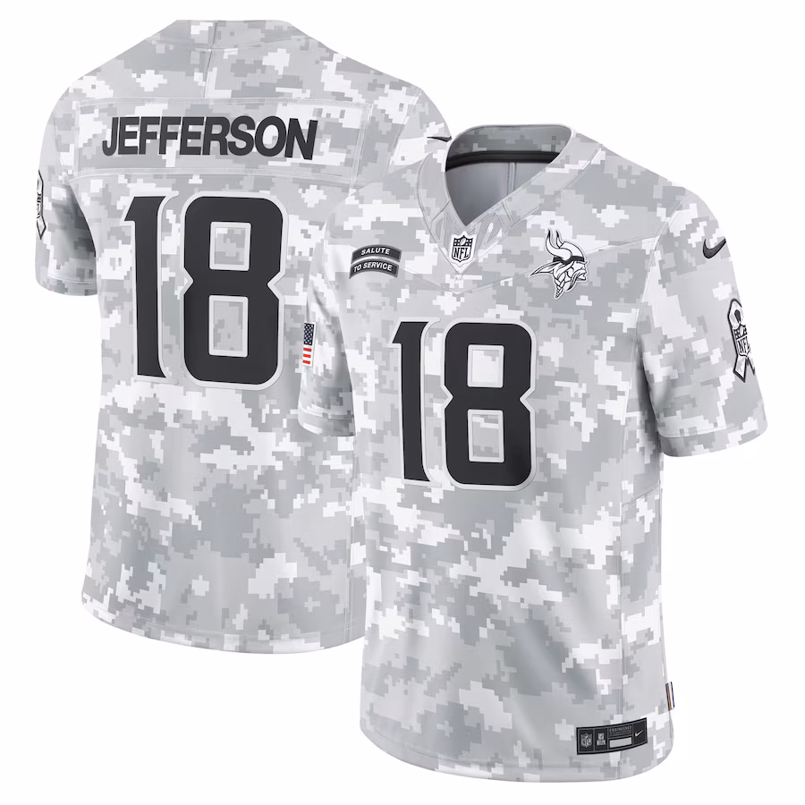 Justin Jefferson Minnesota Vikings  2024 Salute to Service Limited Jersey - Arctic Camo