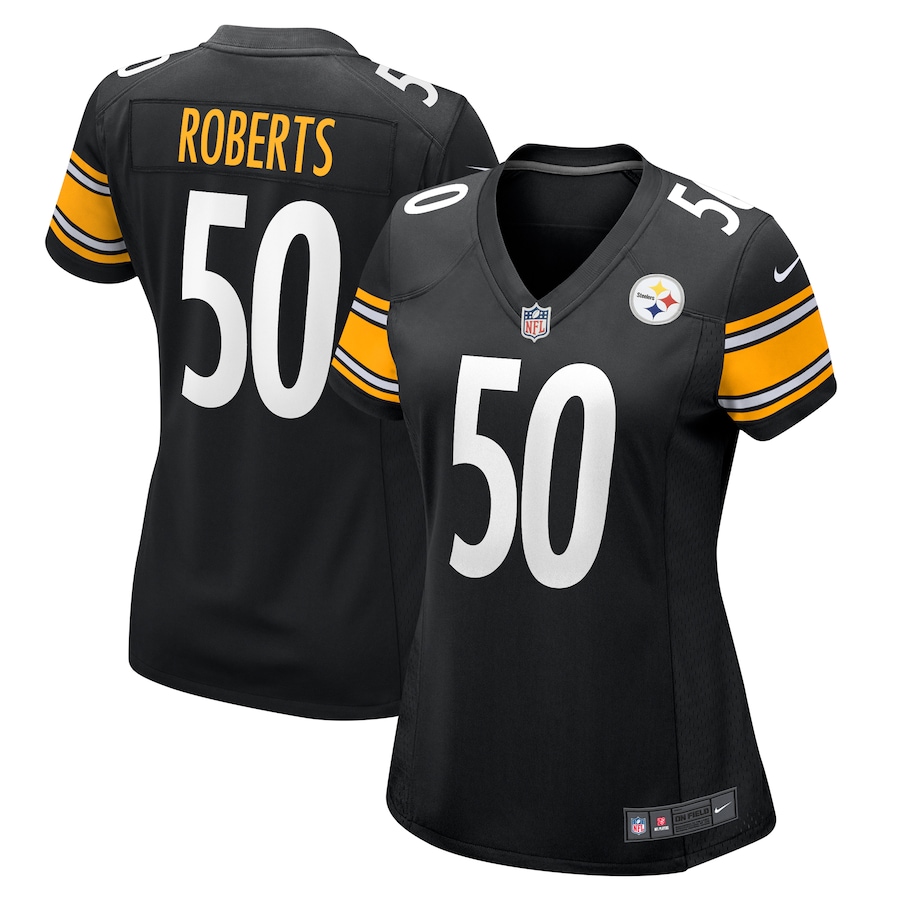 Womens Pittsburgh Steelers Elandon Roberts   Black  Game Jersey