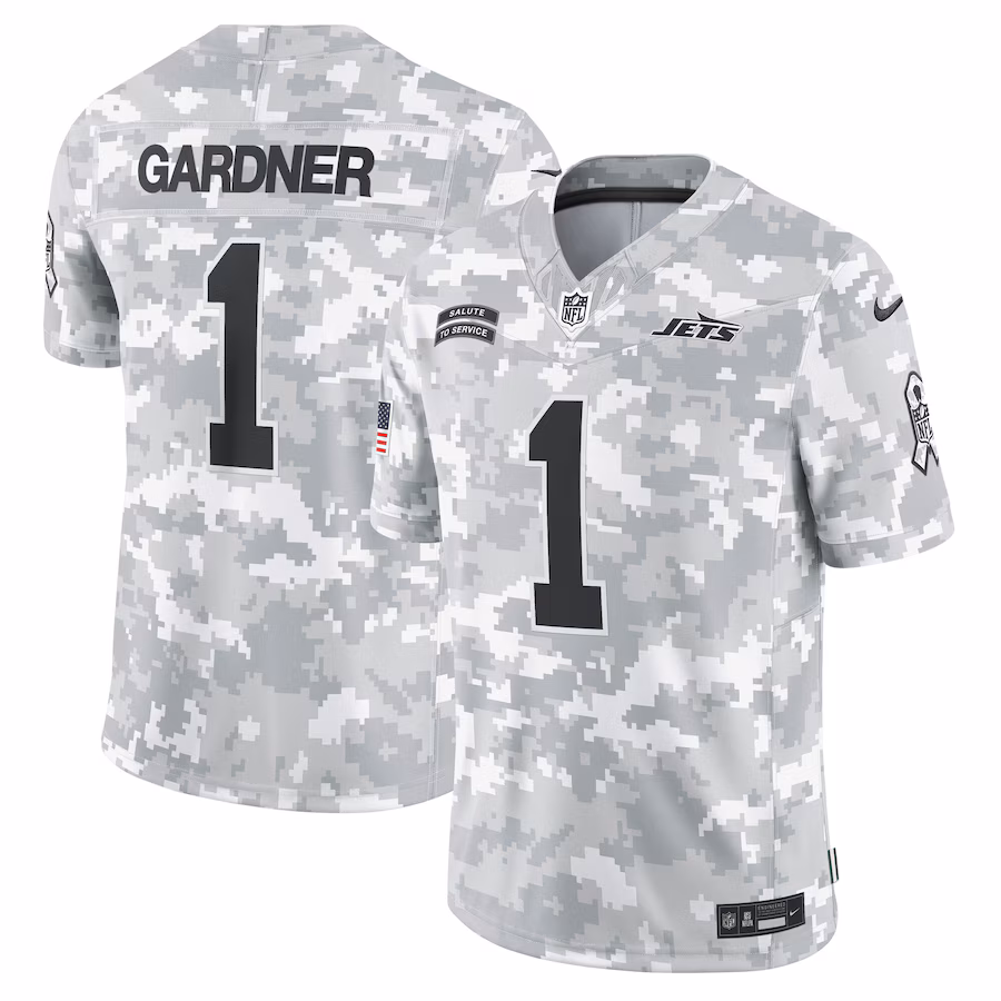 Sauce Gardner New York Jets  2024 Salute to Service Limited Jersey - Arctic Camo