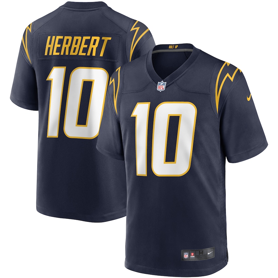 Mens Los Angeles Chargers Justin Herbert  Navy Game Jersey