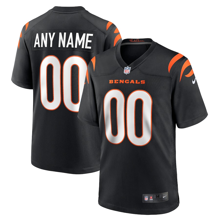 Mens Cincinnati Bengals  Black Game Custom Jersey