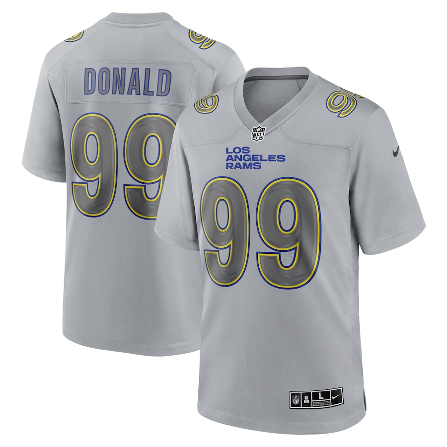 Mens Los Angeles Rams Aaron Donald  Gray Atmosphere Fashion Game Jersey