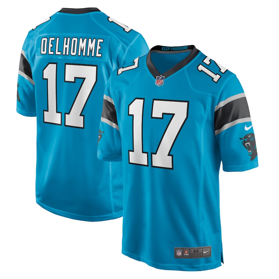 Mens Carolina Panthers Jake Delhomme  Blue Retired Player Jersey