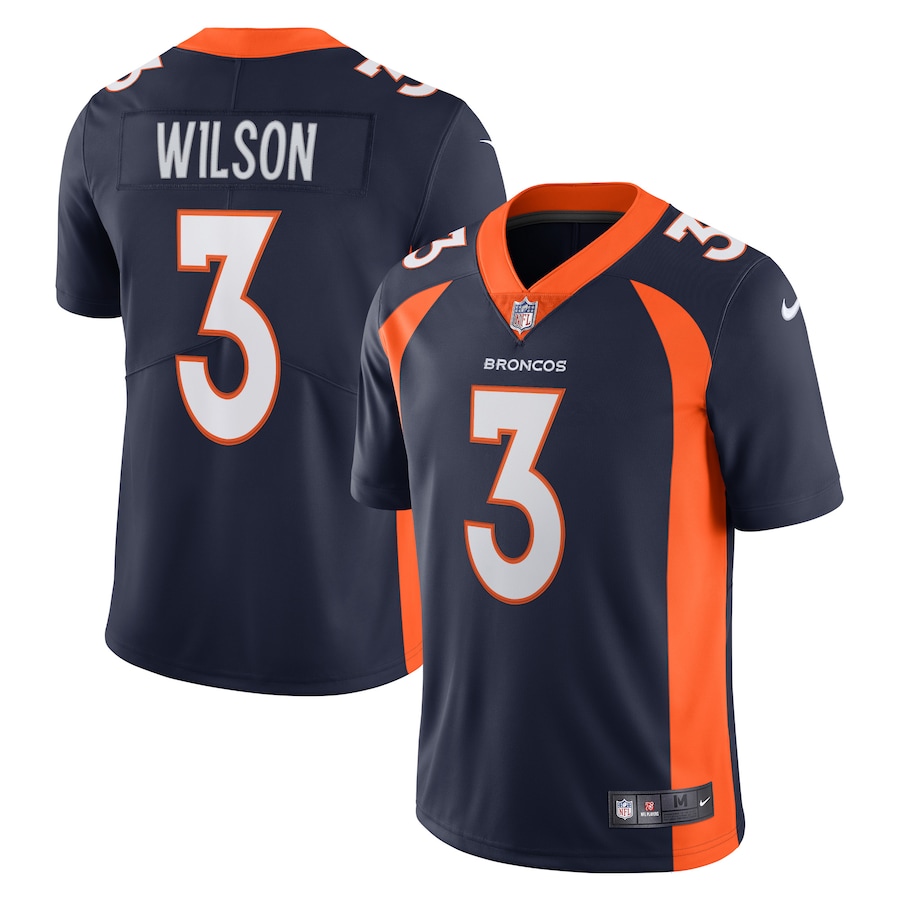Mens Denver Broncos Russell Wilson  Navy Alternate Vapor Limited Jersey