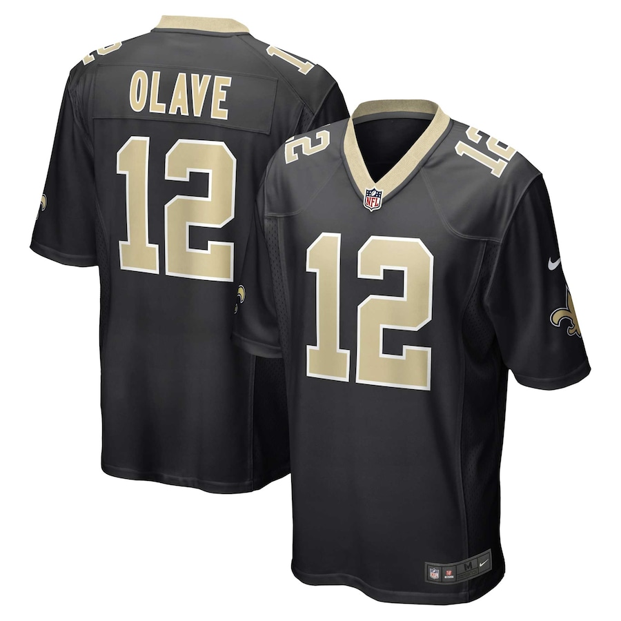 Mens New Orleans Saints Chris Olave  Black Game Jersey