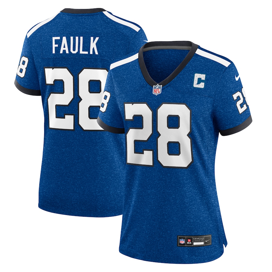 Womens Indianapolis Colts Marshall Faulk  Royal Indiana Nights Alternate Game Jersey