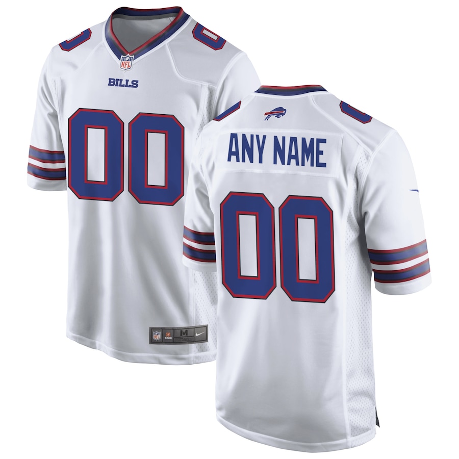Mens Buffalo Bills  White Custom Game Jersey