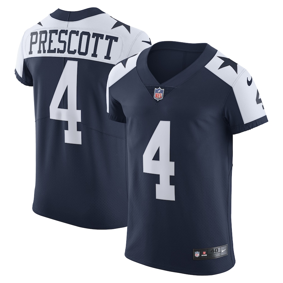 Mens Dallas Cowboys Dak Prescott  Navy Alternate Vapor Elite Player Jersey