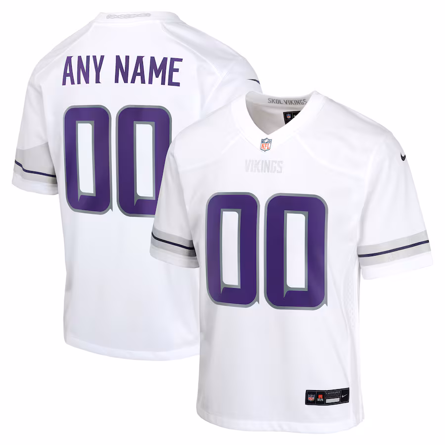 Minnesota Vikings  Youth Alternate Custom Game Jersey - White