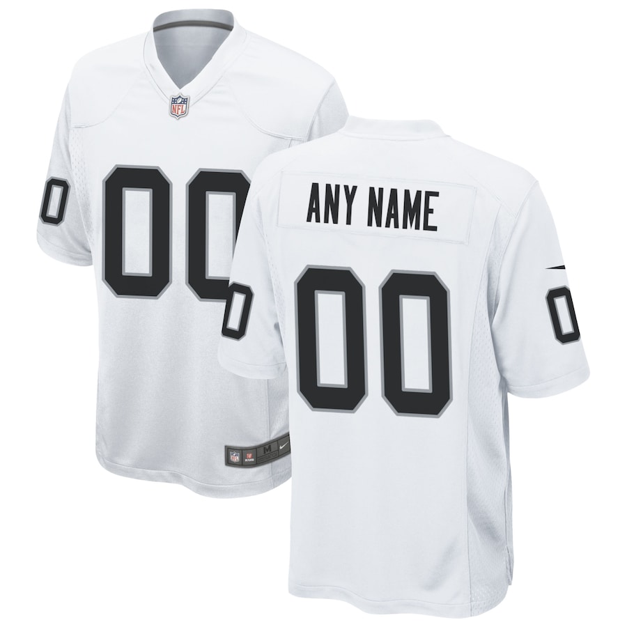 Mens Las Vegas Raiders  White Custom Game Jersey