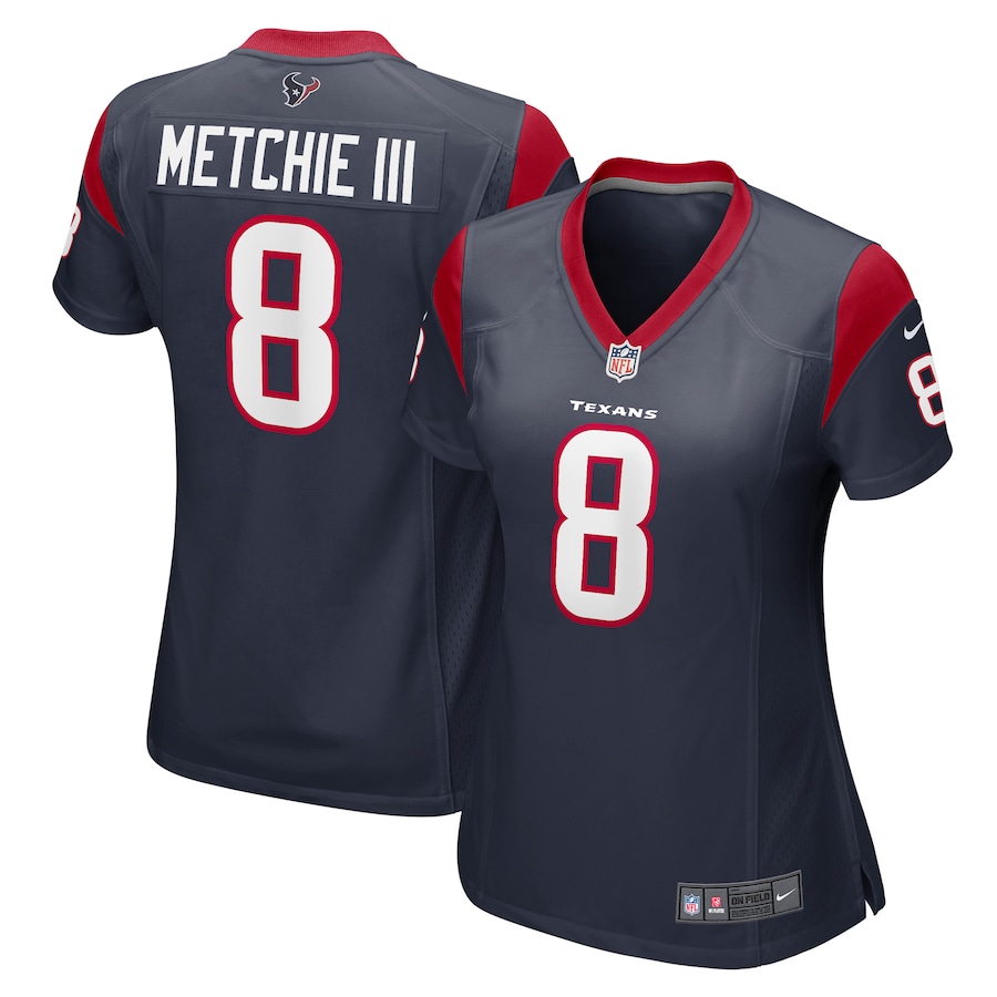 Womens Houston Texans John Metchie III  Navy Game Player Jersey